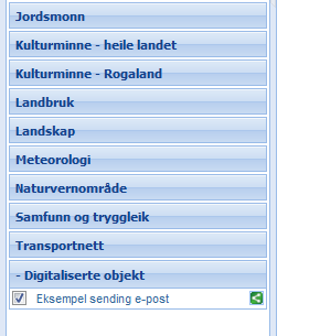 7 Dele digitaliserte objekter via e post Etter att en har digitalisert ett objekt (se punkt 6.2) ær det mulig å dele objektet via e post.