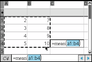 Sette inn et celleområde i en formel Funksjonen Velg område lar deg sette inn et celleområde (som f.eks. a1:b3) i en formel ved å velge området i stedet for å skrive celleadresser inn i et argument.