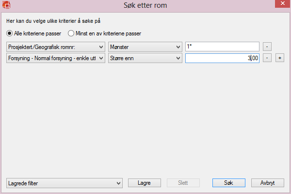 Notat til rom Til rommet kan det knyttes en merknad/notat. Hvis rommet har en slik merknad vises dette med et eget ikon ( ) i romoversikten. Notatet fremkommer også i RFP vinduet og utstyrslisten.