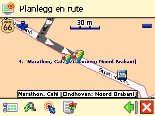 Gjenta trinn ❺ så ofte som nødvendig! ❻ Ruten blir beregnet. Hele ruten vises på kartet. Velg Naviger til den ruten du har planlagt.