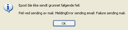 I dette tilfellet er det navnet på mottaker som er feil. Se eget kapittel om Feilsøking.