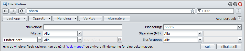 Slik aktiverer du File Station-loggen: Brukerveiledning for Synology DiskStation 1 Dersom du ønsker å registrere aktiviteten til alle brukerne, merk av for Aktiver File Station-logg. 2 Klikk på OK.