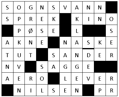 Friluftskryss 3 / 2010 - LØSNING Her kommer løsningen på kryssordet i forrige «Friluft». Vinneren av kryssordet ble Hans Edvard Sunde som fikk et Nordmarka-kart.