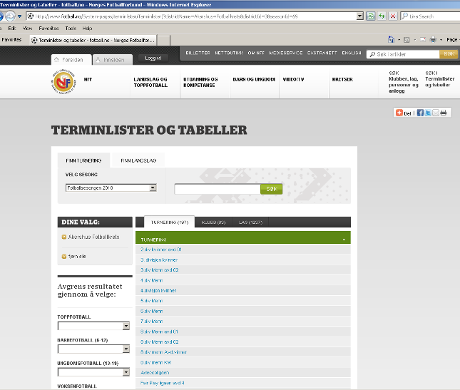TABELLER 2013 Tabeller fra sesongen 2013 finner dere på www.fotball.no.