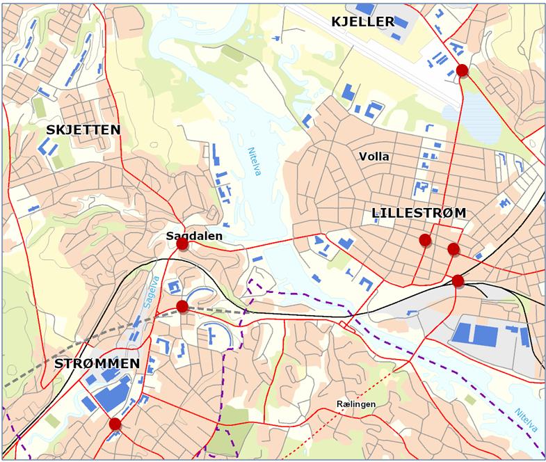 2.6 Sykkeltellinger 2.6.1 Manuelle tellinger Skedsmo kommune har utført manuelle tellinger på syv tellepunkt i Lillestrøm / Strømmen.