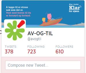 AV-OG-TIL brukte Twitter i kampanjeperioden for å målbære kampanjens budskap. Også Twitterkontoen fikk kampanjedesign.