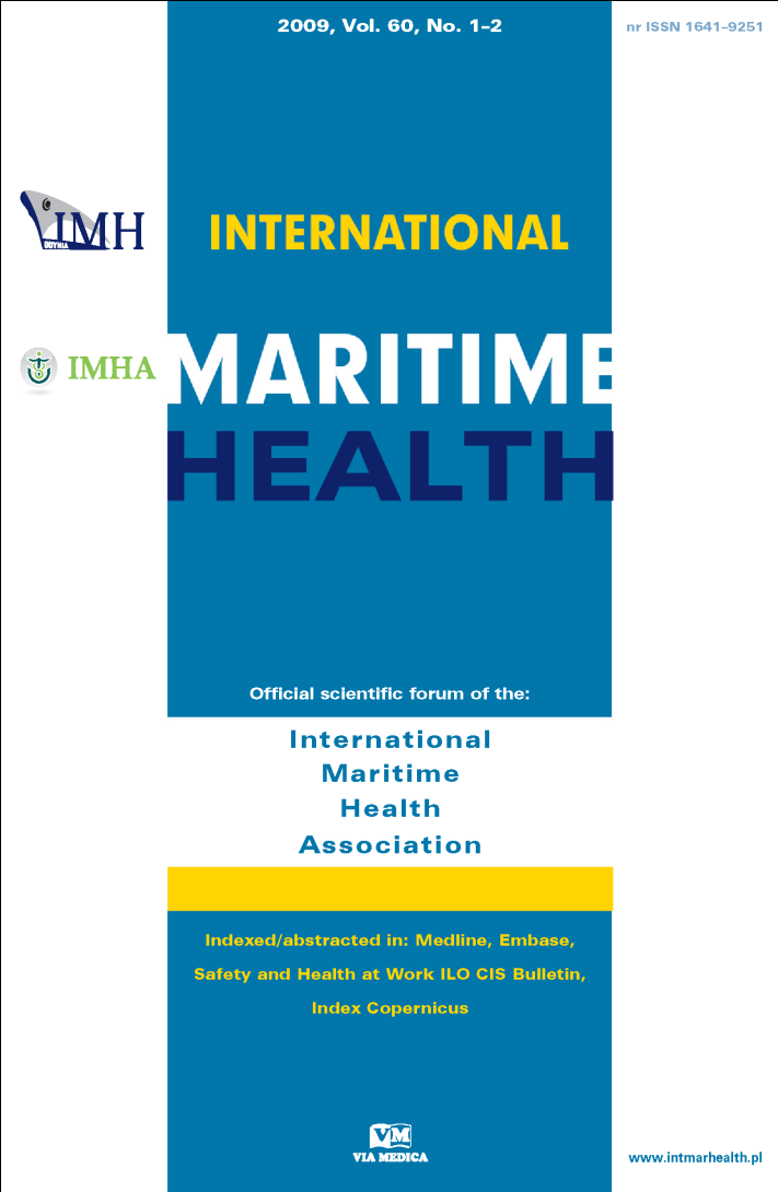 International Maritime Health Det eneste engelskspråklige, indekserte, vitenskapelige