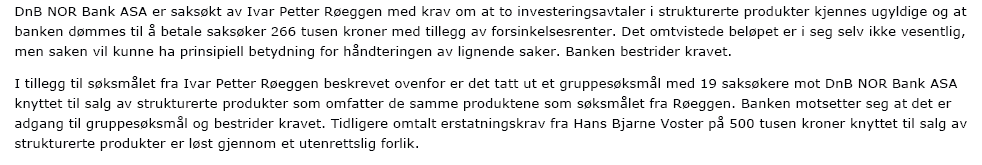 61 informasjon der, men dessverre fant jeg ingen omtale angående rettsaken. Jeg gikk derfor inn i resultatregnskapet for 2009 for å se hvordan de har tatt hensyn til striden om GASP.