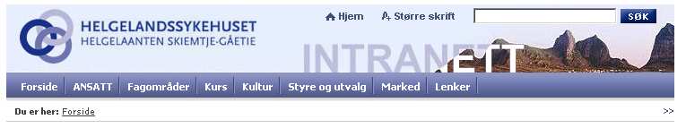 Tiltakskonkurransen Helgelandssykehuset HF Lengst sør i Helse Nord Helseforetaksnytt Ekstranummer Mai 2007 Tiltakskonkurranse To kategorier flotte premier!