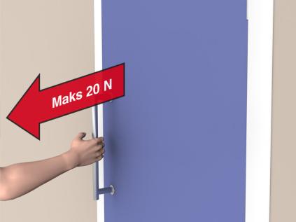 Plassering av bryter for døråpner i korridor. Illustrasjoner Dør beregnet for manuell åpning skal ha åpningskraft på maksimum 20 N.