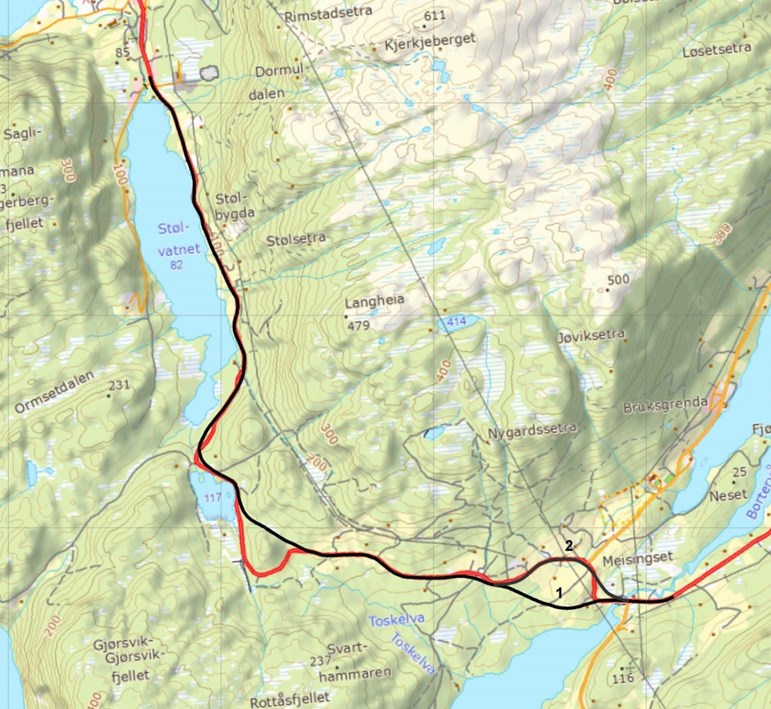 2 Hensikten med planen Målsettingen med planarbeidet er å skaffe et formelt grunnlag for å bygge en veg med bedre trafikksikkerhet og framkommelighet. FIG. 1.