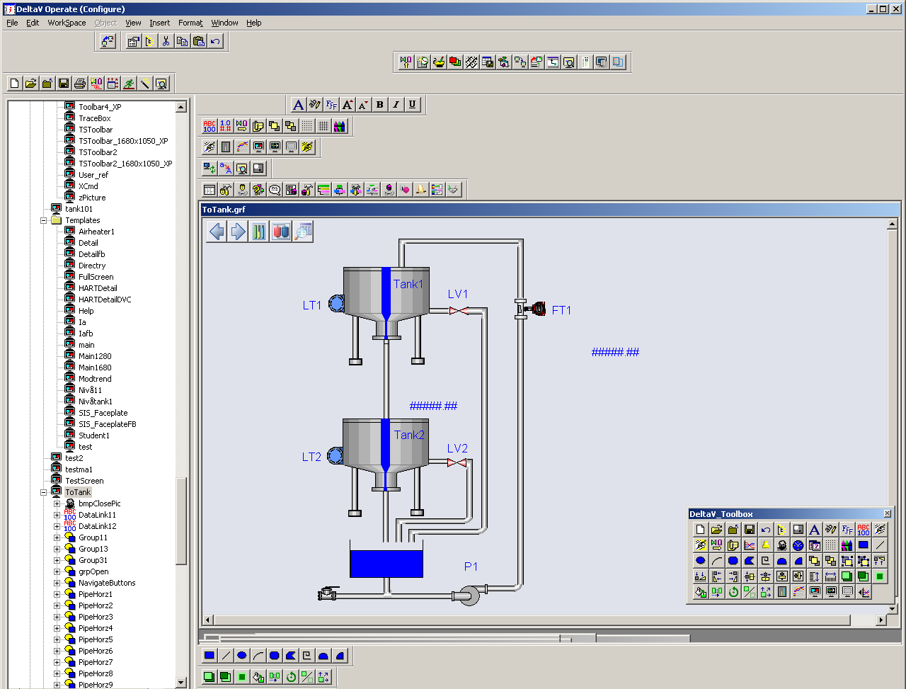 2 DeltaV Figur 2-8 Operate Configure 2.2.7 DeltaV Operate Run I denne applikasjonen styrer man programmet. Det er som regel operatører som sitter med dette.