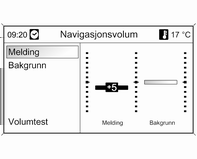 Navigering 63 På kartet vises følgende informasjon: Ruten som en blå strek. Den nåværende posisjonen som en rød trekant. Det endelige målet som et rutete flagg.