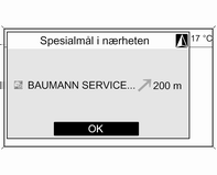 Navigering 69 Når du har valgt en undermeny, viser displayet den tilknyttede listen med importerte POI-kategorier: Import av POI-data til infotainmentsystemet Kople USB-stasjonen med dine