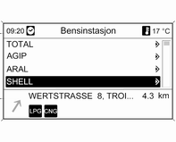 76 Navigering Velge et interessant sted Trykk på DEST-knappen og velg så Spesialmål. En meny med forskjellige alternativer for valg av spesialdestinasjoner (f.eks.