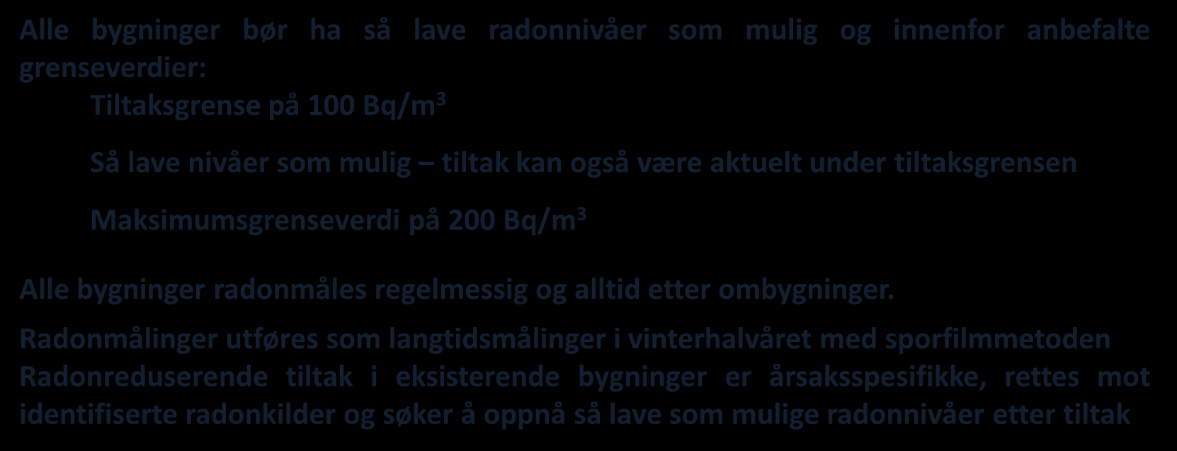 Strålevernets anbefalinger for radon Strålevernet publiserte nye anbefalinger for radon 11.09.