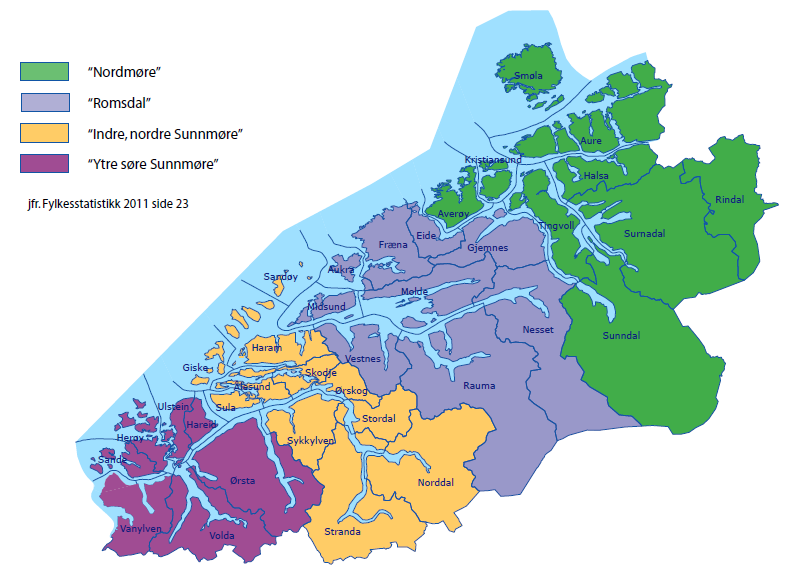 5.2.2 Regionale ruter Regionale ruter er dei viktigaste rutene innanfor kvar region. Rutene går inn mot byane i regionen samtidig som dei mater den gjennomgåande ekspressruta på gode knutepunkt. 5.2.2.1 Ytre og søre Sunnmøre I samband med etableringa av det nye knutepunktet på Garnes skal det etablerast eit samordna tilbod i distriktet med busstilbod til og frå Hareid, samordna med hurtigbåt.