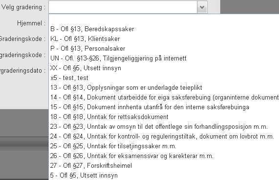 9.2 Gradere vedlegg En journalpost som ikke er gradert kan inneholde vedlegg som er gradert.