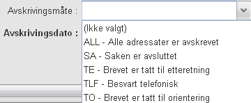 15.10 Avskrive journalpost med kode Fra journalpostens fane Avsender/mottaker er det mulig å se hvilke mottakere som har avskrevet journalposten.