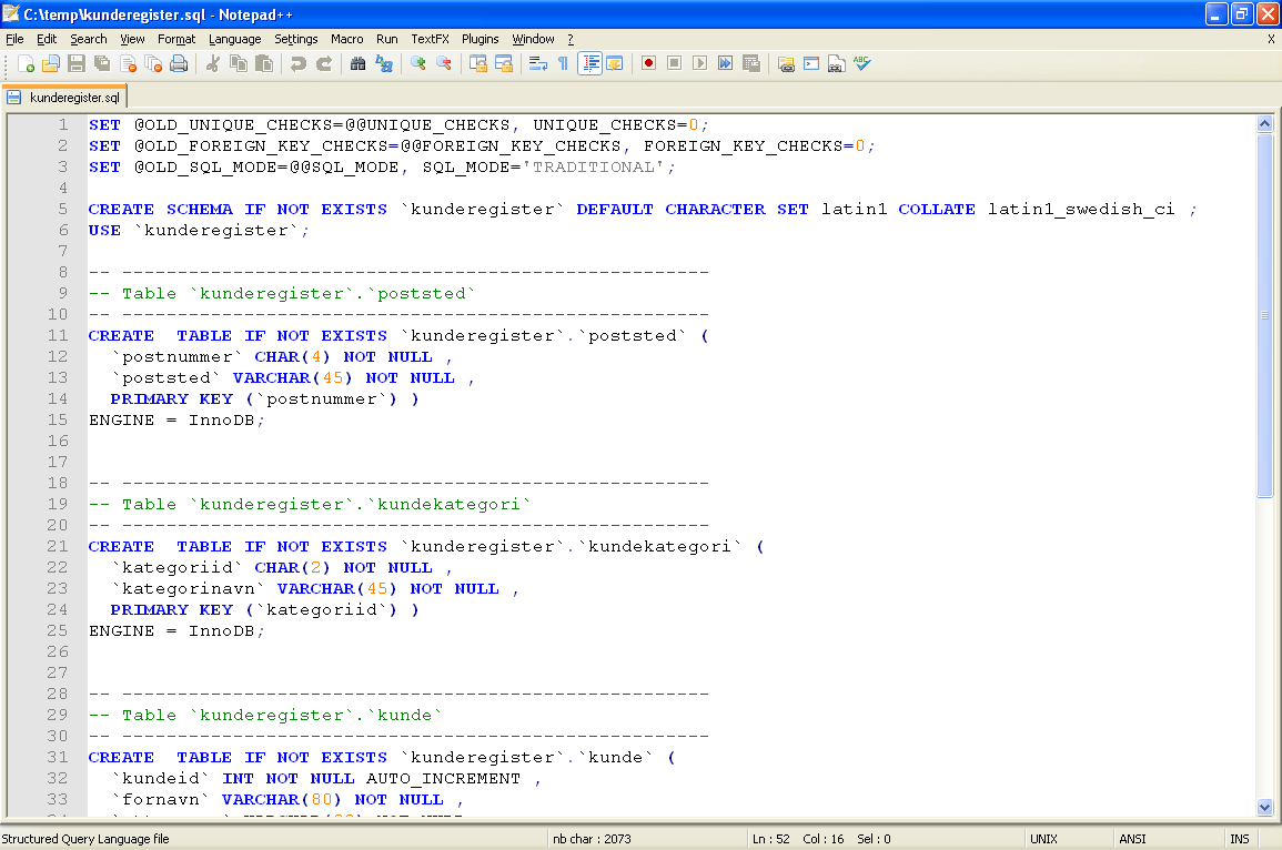 118 Snarveien til MySQL og Dreamweaver CS3 4 Verifiser at du har fått generert fila på plasseringen du valgte.