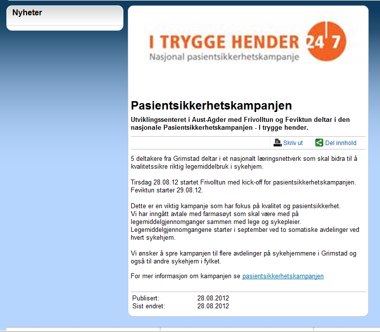 Grimstad kommunes nettsider 28.98.2012 13.09.
