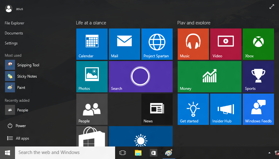 Bruke Windows 10-brukergrensesnittet Norsk The Windows*10 User Interface (UI) includes the favorite Start menu and the tiled-formatted Start screen.