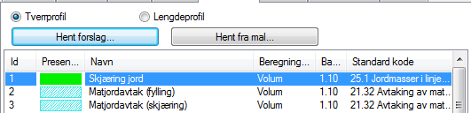 Hent forslag Vi har bygget om denne funksjonen. Tidligere var dette hardkodet i programvaren hvilke massetyper som lå som forslag. Nå er alt flyttet over på SFI, EFI og-xfi filer. Dvs.