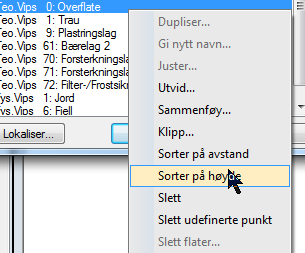 Sorter på høyder i grupperedigering Innført nytt valg