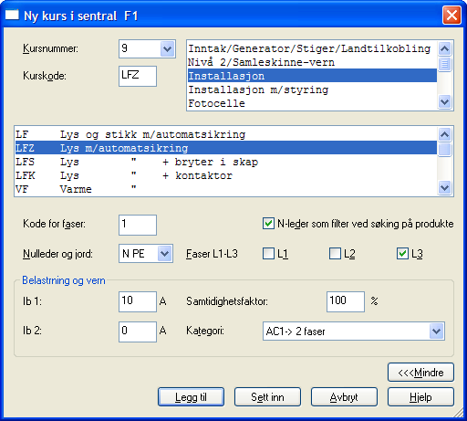 16.12.2008 103 Skjema/Automasjon Sett inn ny kurs i kurslisten Vi skal sette inn en ny lyskurs foran de to eksisterende lyskursene. 1. Marker første lyskurs i kurslisten. 1 2 2. Velg [Ny kurs]. 3.