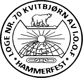 LOGO Logoen som ble utformet i tiden for innvielse av loge nr. 70 Kvitbjørn ble laget i svart/hvitt.