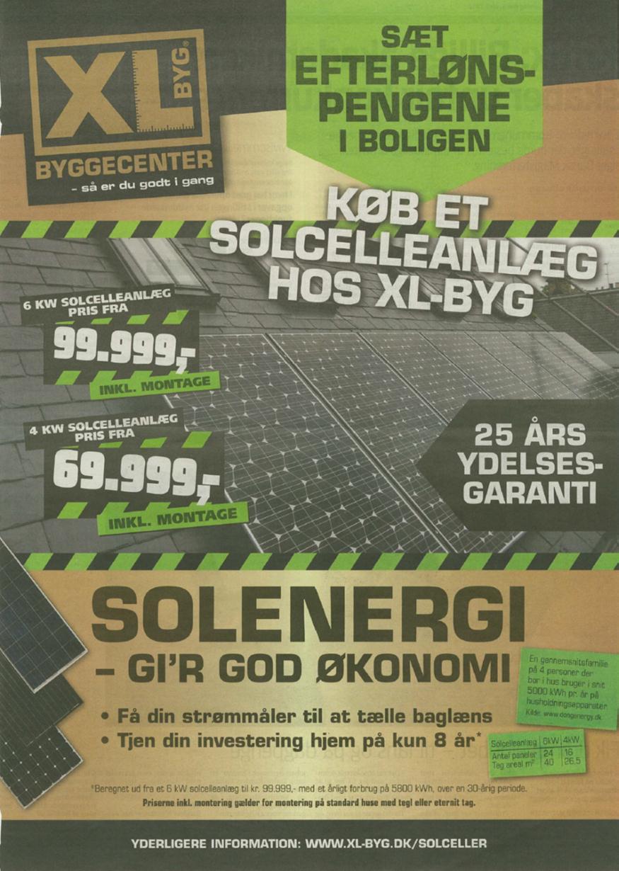 Utredning av mulige komponentkrav ved rehabilitering av bygg 100 Figur 6 Annonse for solcelleanlegg i Danmark Oppsummering Andel fornybar energi Krav til 40 % / 60 % andel av fornybar energi er ikke