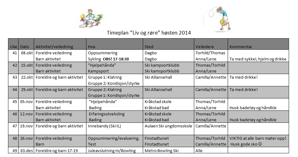 Timeplan