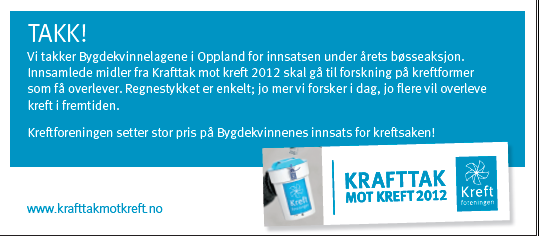 Krafttak mot kreft Kreftaksjonen i 2011 gikk av stabelen i uke 10 og 11 og innsamlingsformålet var kreftforskning på tre kreftsykdommer som har lav overlevelse. 24 lokale lag fra OBK samlet inn kr.