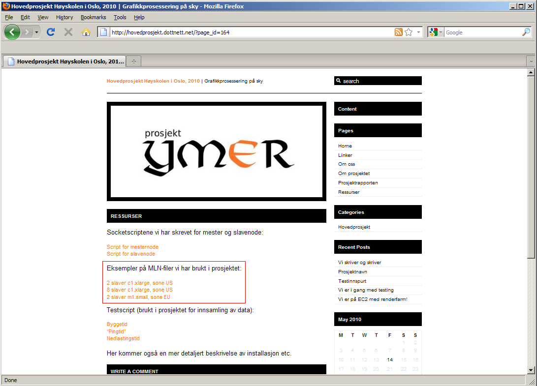MLN-konfigurasjonsfil Nå er filsystemene for nodene klare, og du kan hente en av MLN-filene vi har brukt til bygging av Ymer, på vår hjemmeside: http://hovedprosjekt.dottnett.net/?