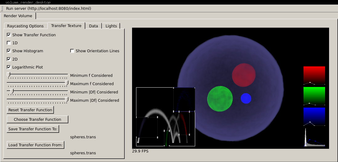 Figure 4: A Tinia application visualizing oil reservoirs. All the reservoir data lives on the server, and the image of the reservoir is generated on the server.