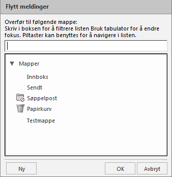 Flytte e-post inn i mapper Du kan flytte en e-post eller en hel samtaletråd ved å bruke en av disse metodene: Dra og slipp e-posten til ønsket