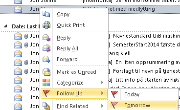 Oppgaver Oppgaver kan brukes til å lage såkalte «to-do liste» i Outlook. En finner «Oppgaver» nede til venstre.