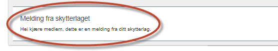 For å legge inn en melding må det legges inn fra og til-dato, selve meldingsteksten, samt at man må velge om meldingen er til et enkelt medlem eller til alle. Trykk «Opprett» for å lagre.