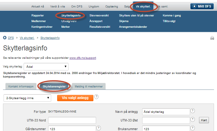 Skytebaneregister. Skytebaneregisteret er ett samarbeidsprosjekt mellom Det frivillige Skyttervesen og Miljødirektoratet.