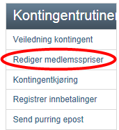 Medlem sist endret: Du kan se når medlemmet sist er endret og når siste kontingent er registrert på medlemmet under arkfanen Profil/Medlemskap Kontingentrutiner NB!