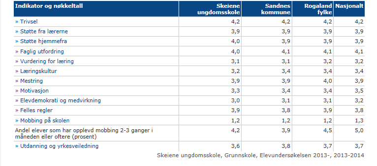 Resultatvurdering Skeiene ungdomsskole 2013 SKOLEFAKTA: Adresse: Vårveien 9, 4319 Sandnes Rektor: Kari Skauge Brynjulfsen Klassetrinn: 8. 10.