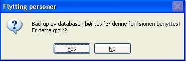 Flytting Flytting av personer Program er belagt med passord. Om du ikke kjenner passordet, ta kontakt med systemansvarlig eller supportavdelingen hos Aditro.