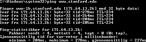 svaret om IP adressen til din navnetjener. DNS kan fungere både i interaktiv og rekursive mode, men det er interaktiv som er mest vanlig å bruke.