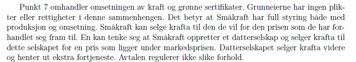 8 Dette punktet behandler den rent administrative håndteringen av kraften, ofte kalt måling og avregning.