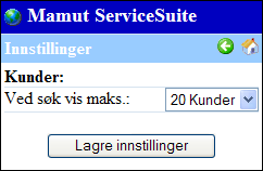 MAMUT SERVICESUITE PLANNING - GUIDE TIL MOBILE TJENESTER Konfigurere innstillingene fra din mobiltelefon Klikk Innstillinger for å endre innstillingene etter dine behov.