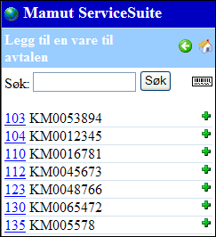 MAMUT SERVICESUITE PLANNING - GUIDE TIL MOBILE TJENESTER 7. Mobiltelefonen vil nå vise avtalen med alle detaljer: Avtalen vil nå automatisk bli synlig i kontorkalenderen. Legge varer til avtalen 1.