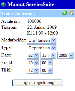 TIDSREGISTRERING Tidsregistrering Slik registrerer du timene dine: 1.