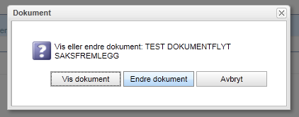 Tjenesteleder trykker på word-ikonet for å åpne saksfremlegget.