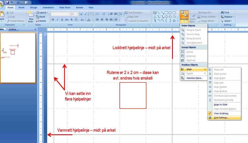 Før vi starter med å montere må vi ha en mal Vi åpner powerpoint. Får opp et blankt ark.