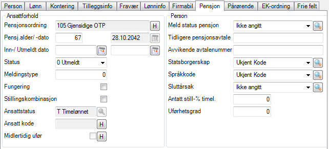 Sats per år Rapporteres ikke 1 Fast lønn fastlonnutb LonnDenneMnd Inngår 2 Faste tillegg tilleggfast LonnDenneMnd Inngår 3 Variable tillegg tilleggvar LonnDenneMnd Inngår 5 Timelønn timelonn